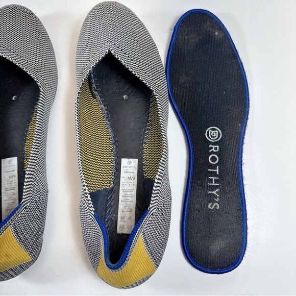 Rothy's Womens 9 Shale Ribbon Stripe Round Toe Flats - Picture 11 of 14